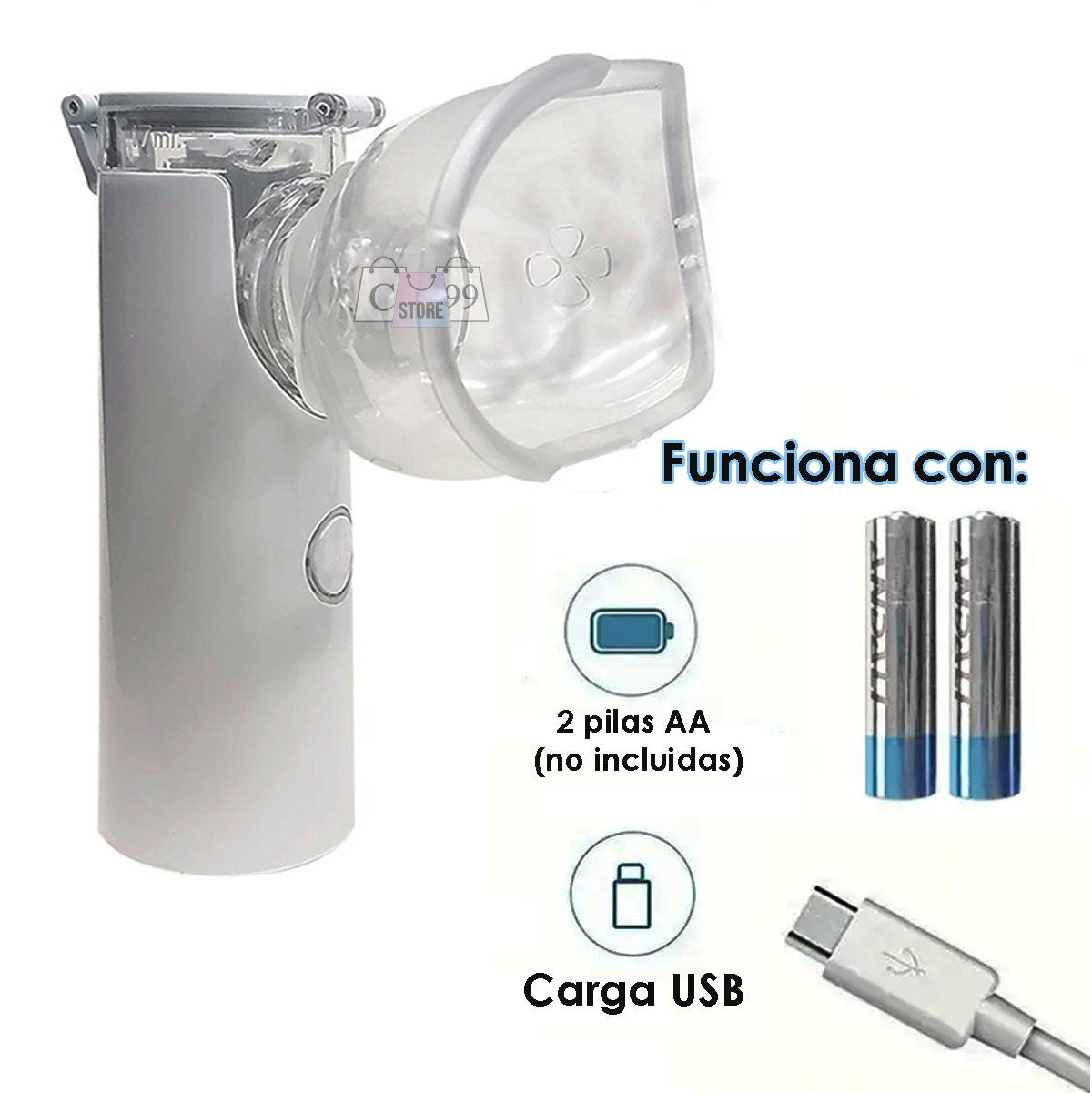 Nebulizador Portátil Recargable para Niños y Adultos Mesh